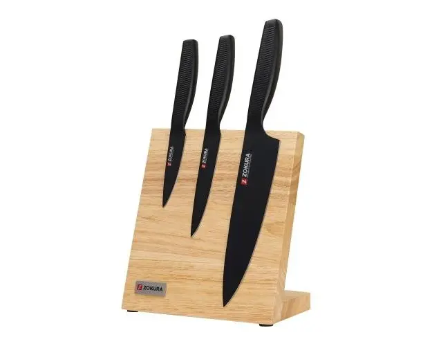 Set cutite 4 piese, otel inoxidabil, cu suport magnetic - Zokura