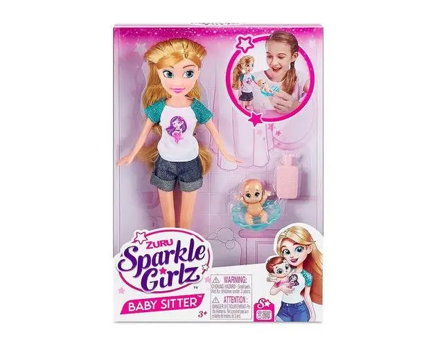 Set de joaca papusa Sparkle Girlz Babysitter, + 3 ani