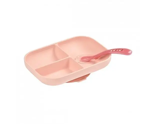 Set Beaba de masa silicon Beaba 2 piese - Roz