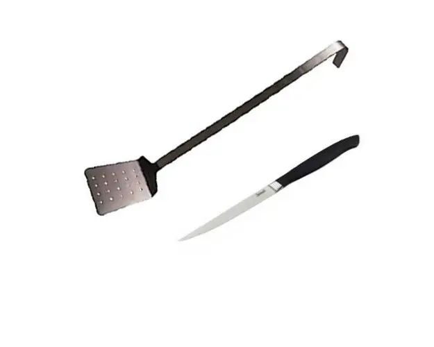 Spatula Salvinelli Fiorentina 52Cm, Inox + Cutit zimtat pentru friptura 11.8Cm, Inox 