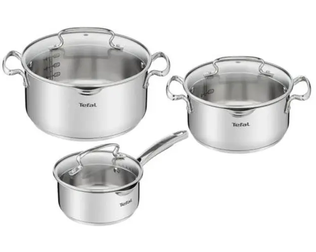 Set vase Tefal Duetto Plus G719S674, 6 piese, 16-24cm, otel (Argintiu)