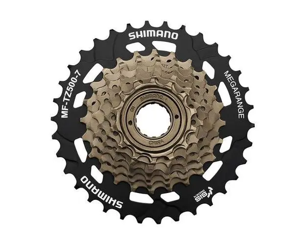Pinion Filetat Shimano Tourney MF-TZ500, 7Vit, 14-34T, MEGA RANGE, Maro/Negru