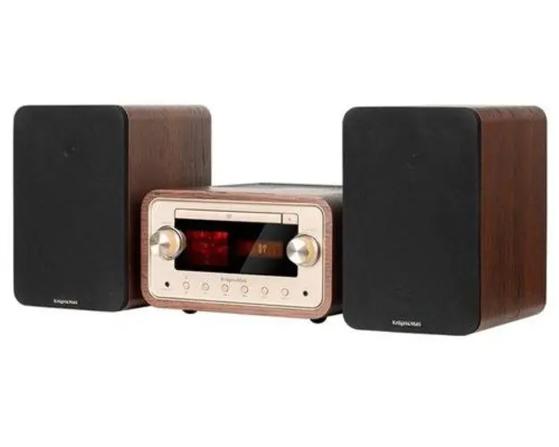 Sistem Audio Kruger & Matz KM1961, Hi-Fi, Amplificator cu lampi, Bluetooth, NFC, 60 W (Maro)