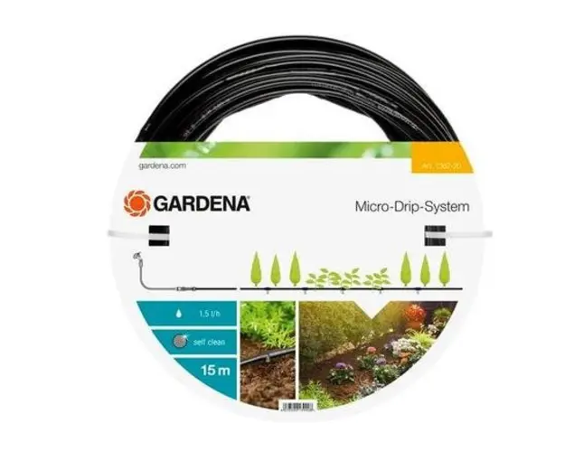 Sistem picurare Gardena 01362-20, 15m, 4.6mm (Negru)