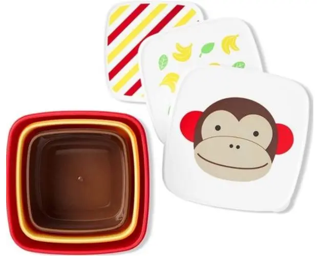 Set 3 cutii pentru pranz Skip Hop Zoo Maimutica 9H776210 (Multicolor)