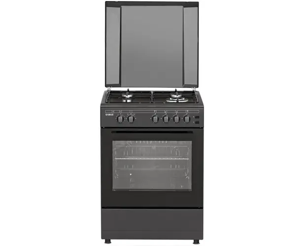 Aragaz Samus SM667APGS ANTHRACIT, Gaz, 4 Arzatoare, Arzator Wok, 56 L, 60 cm (Negru)