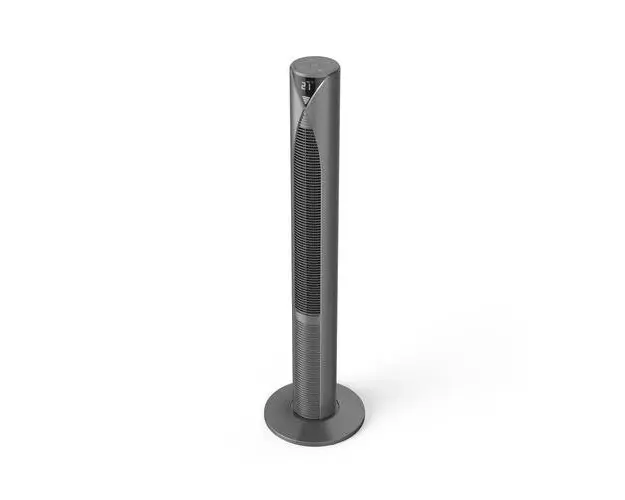 Ventilator turn Hama 00176595 Smart Free-Standing Fan, Termostat, 3 viteze, Ecran LED, Wi-Fi, Asistent vocal Amazon Alexa, Apple Siri, Google Home, 117 cm (Negru)