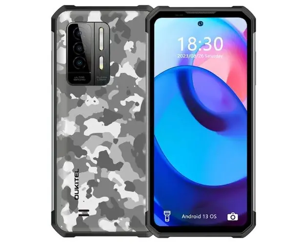 Telefon Mobil Oukitel WP27, Procesor Mediatek Helio G99 Octa-Core, IPS LCD 6.8inch, 12GB RAM, 256GB Flash, Camera Tripla 64 + 20 + 2 MP, Wi-Fi, 4G, Dual Sim, Android (Camuflaj)