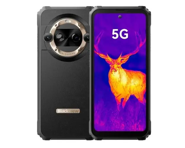 Telefon Mobil Blackview BL9000 Pro, Procesor Mediatek Dimensity 8020, Ecran IPS LCD 6.78inch, 12GB RAM, 512GB Flash, Camera Tripla 50+13+FLIR thermal camera, Wi-Fi, 5G, Dual Sim, Android (Negru/Auriu)