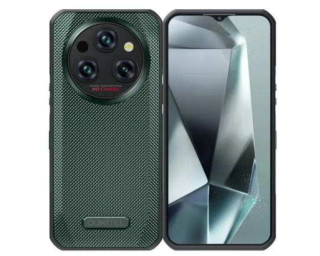 Telefon Mobil Oukitel WP35, Procesor Mediatek Dimensity 6100+ Octa-Core, IPS LCD 6.6inch, 8GB RAM, 256GB Flash, Camera Duala 64 + 8 MP, Wi-Fi, 5G, Dual SIM, Android (Verde)