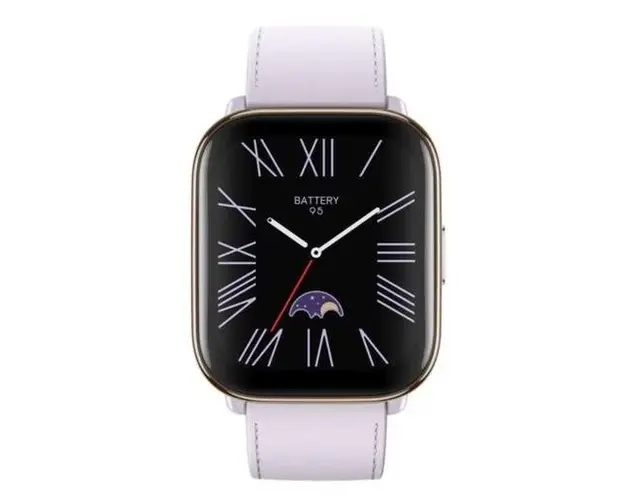 Smartwatch Amazfit Active, Ecran AMOLED 1.75inch, Waterproof 5 ATM, GPS, Bluetooth, bratara Piele (Mov) 