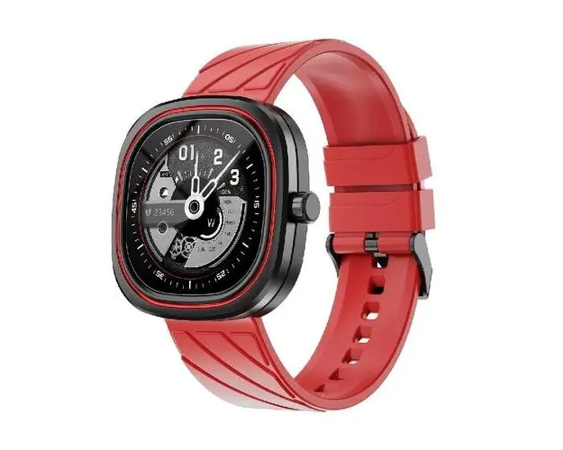Smartwatch Doogee DG Ares, Ecran LCD HD 1.32inch, Bluetooth, Ritm cardiac, Saturatie oxigen, Monitorizare somn, Memento sedentarism, Android/iOS, Notificari, 300mAh (Rosu)