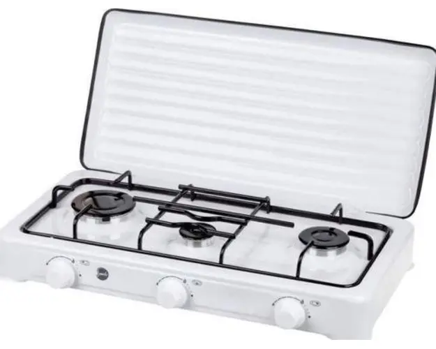 Plita de exterior MPM SMILE-KN-03/1K, 3 Arzatoare (Alb)