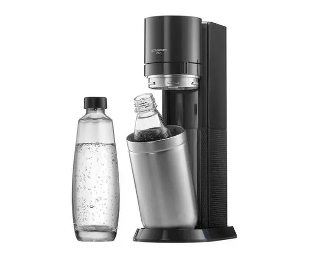 Aparat de preparat sifon SodaStream Duo Titan (fara cilindru CO2), 2x Sticla 1 l (Negru)