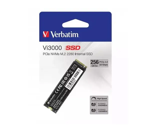 SSD Verbatim Vi3000, 256GB, PCIe Gen.3 NVMe, M.2