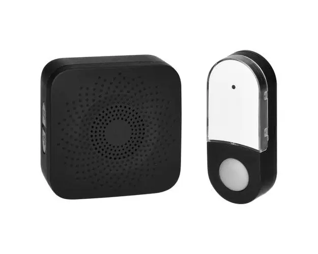 Sonerie wireless ORNO OR-DB-AB-169/B, pentru usa sau poarta, exterior, alimentare la retea, transmitator rezistent la apa IP44, distanta de functionare 150 m, 32 melodii disponibile, kit montaj perete, 1 receptor, Negru