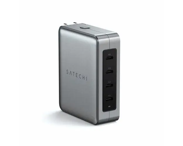 Hub USB cu incarcare Satechi ST-W145GTM, 145 W, 4 Porturi USB-C GaN (Gri)