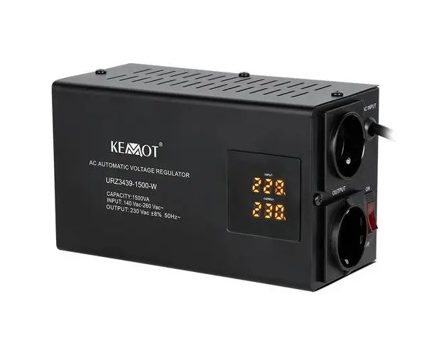Stabilizator de tensiune automat KEMOT URZ3439, 1500VA/1050W, 2 x Schuko 