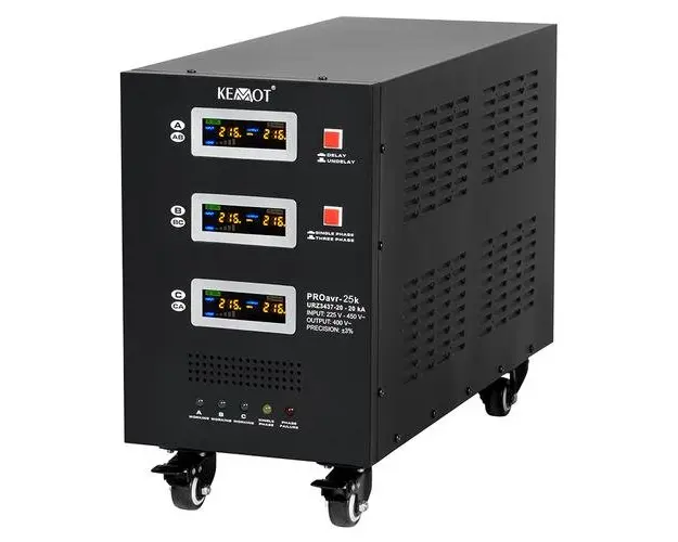 Stabilizator de tensiune servomotor trifazat KEMOT URZ3437, 25000VA/17500W