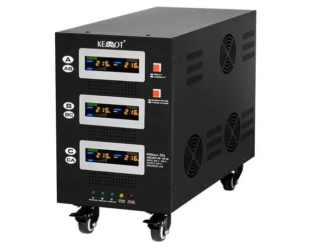 Stabilizator de tensiune servomotor trifazat KEMOT URZ3437, 30000VA/21000W