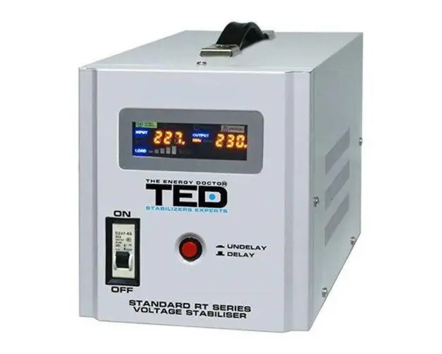 Stabilizator tensiune automat TED Electric 5000VA, 2 x Schuko + Regleta