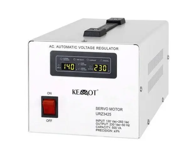 Stabilizator tensiune Kemot URZ3425 Servomotor, 500VA (Alb)