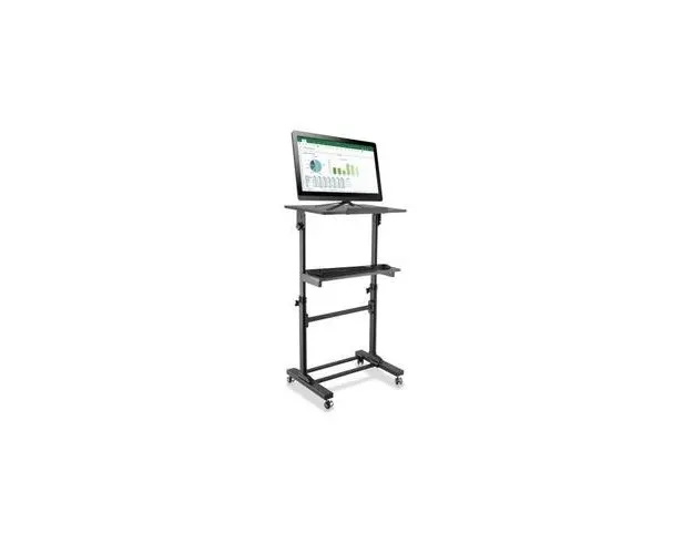 Stand pentru notebook TECHLY ICA-TB TPM-4, mobil, inaltime reglabil 1030 - 1250 mm, 4 roti, raft 600 x 400 mm (Negru)
