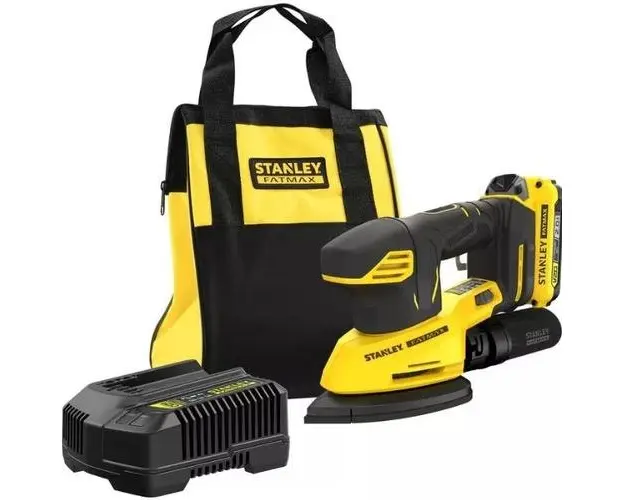 Slefuitor cu vibratii Stanley SFMCW221D1S-QW, 18 V, acumulator, 2.0 Ah, incarcator, geanta (Galben/Negru)