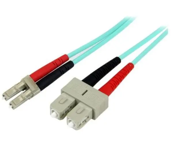 Cablu Fibra Optica StarTech A50FBLCSC2, Duplex, conectori LC-SC, 100 Gb, 2m (Albastru)