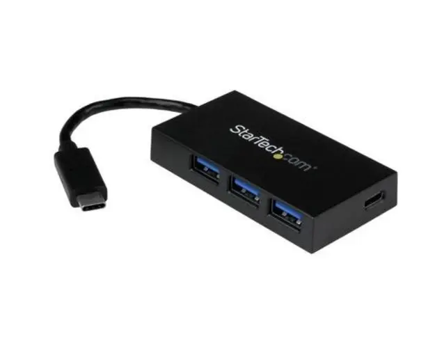 Hub USB StarTech HB30C3A1CFB, USB 3.2 Type-C, 4 porturi (Negru)