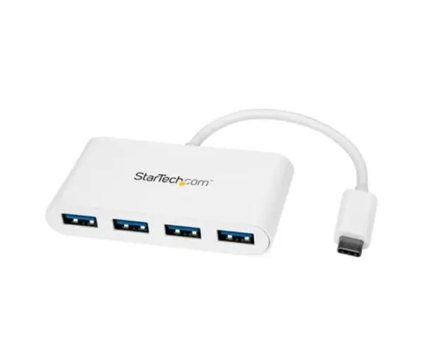 Hub USB StarTech HB30C4ABW, USB 3.2 Type-C, 4 porturi USB Type-A (Alb)