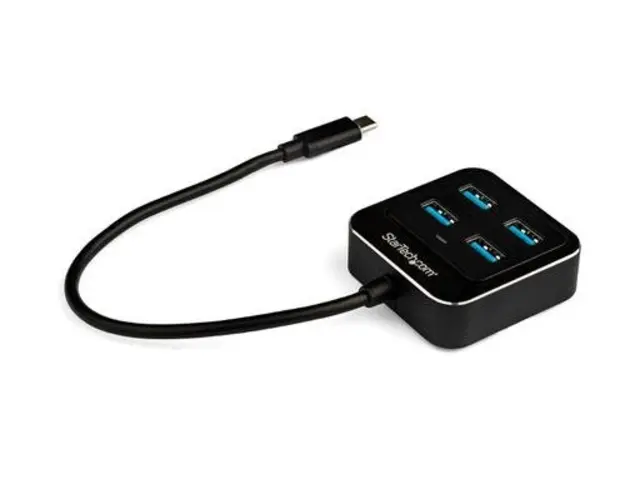 Hub USB StarTech HB31C4AB, USB 3.2 Type-C, 4 porturi USB 3.2 Type-A (Negru)