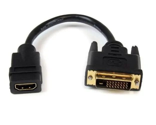 Cablu StarTech HDDVIFM8IN, HDMI, DVI-D, 0.2m (Negru)