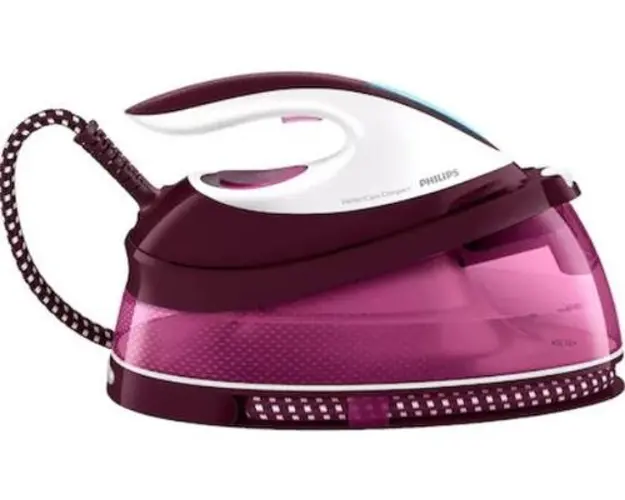 Statie de calcat Philips PerfectCare Compact GC7842/40, Optimal Temp, Talpa Steam Glide, 120 g/min, 400 g abur, 6.5 bari, 1500 ml, Smart Calc Clean (Violet)