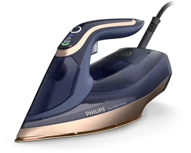 Fier de calcat Philips DST8050/20, 3000 W, Opritor de picurare, Capacitate rezervor de apa 350 ml, Abur 85 g/min (Albastru/Auriu)
