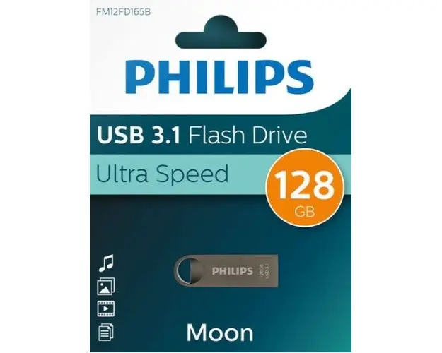 Stick USB Philips Moon Space, 128GB, USB 3.1 (Gri)