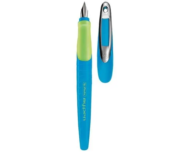 Stilou Herlitz my.pen penita M, Albastru/Verde, Vrac