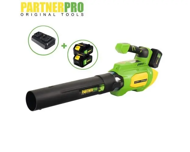 Suflanta cu acumulator Partner PP8A519, 2 x 20V, 4Ah, 1 incarcator dublu, 9000-19000 RPM, 55 m/s