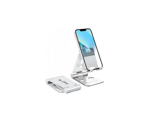 Suport de birou universal pentru smartphone-uri Techly I-SMART-STAND6, Reglabil cu unghi de pana la 270, aluminiu (Argintiu)