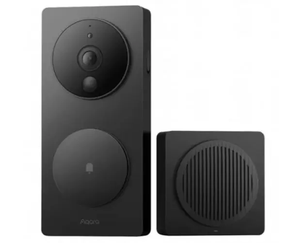 Sonerie inteligenta cu camera video Aquara Smart Video Doorbell G4, Wireless, receptor (Negru)