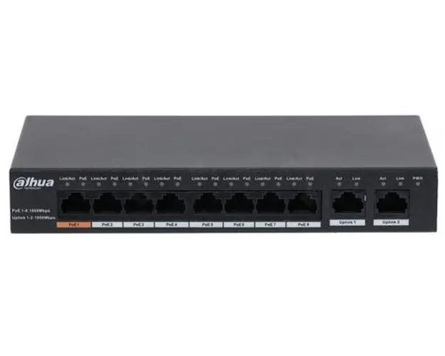 Switch Dahua PFS3010-8GT-96, Gigabit, 8 Porturi, PoE