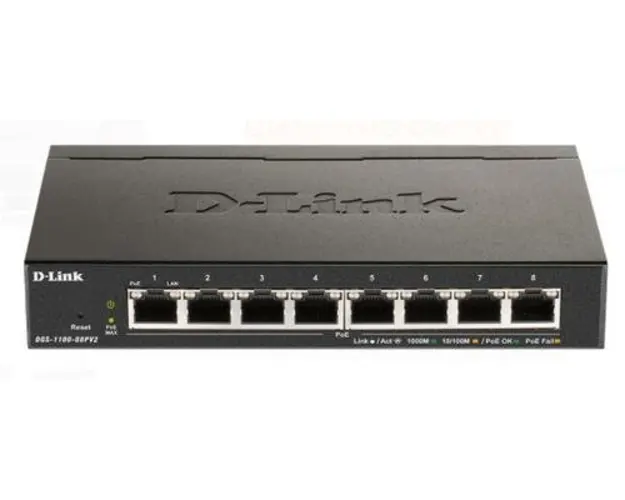 Switch D-Link DGS-1100-08PV2, 8 Porturi, Gigabit, PoE