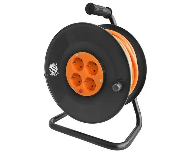 Prelungitor Vipex PS15-T30, 3X1.5MM, 4 prize, 30 m (Negru/Portocaliu)