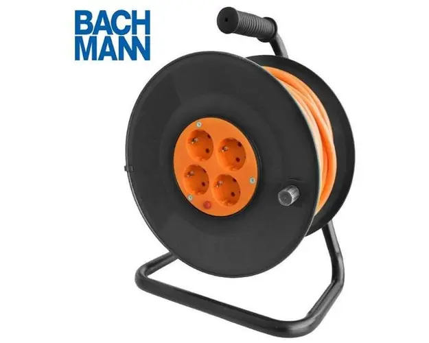 Prelungitor Bachmann PS25-T25BA, 3X2.5mm, 4 prize, 25m (Negru/Portocaliu)