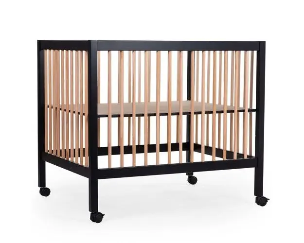 Tarc Childhome 97, cu roti, 75x95 cm, MDF Natural (Negru)