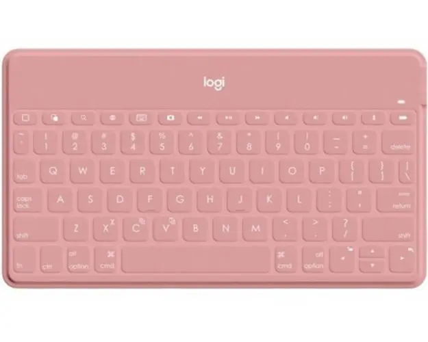 Tastatura bluetooth Logitech Keys-to-go Ultra-light, pentru iPhone, iPad, Apple TV, Mac, layout US (Roz)