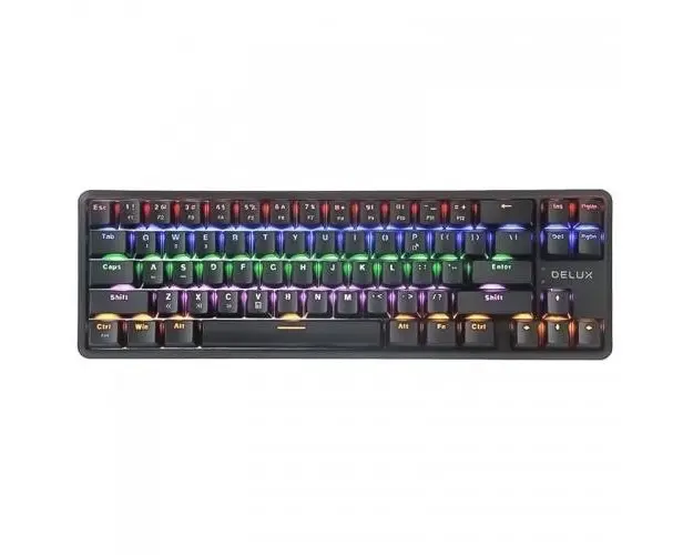 Tastatura Gaming Mecanica Delux KM32, Bluetooth, USB, RGB (Negru)