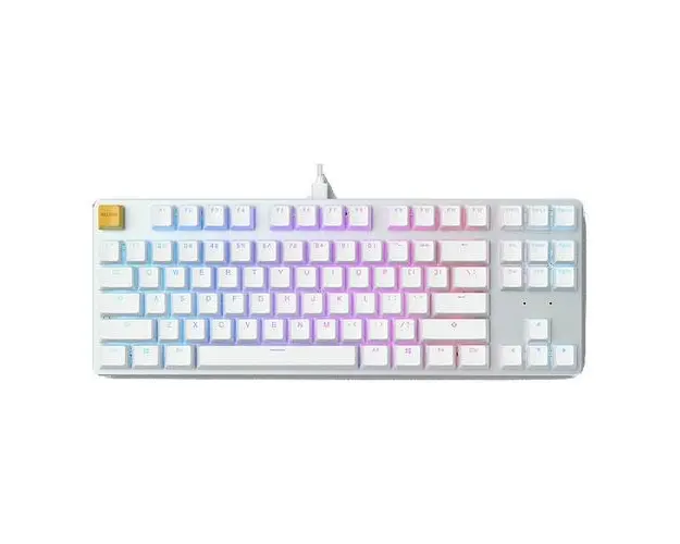 Tastatura Gaming Mecanica Glorious PC Gaming Race GMMK TKL White Ice Edition Gateron Brown, USB, iluminare RGB (Alb)