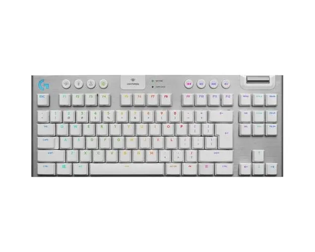 Tastatura Gaming Mecanica Logitech G915 TKL LIGHTSPEED Wireless GL Tactile, USB/Bluetooth, iluminare RGB (Alb)