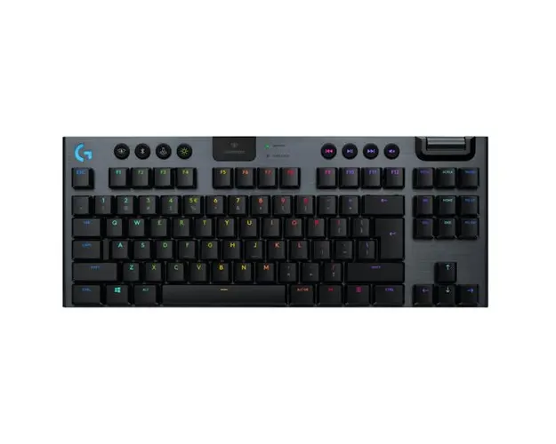 Tastatura Gaming Mecanica Logitech G915 TKL LIGHTSPEED Wireless GL Liniar, USB/Bluetooth, iluminare RGB (Negru) 